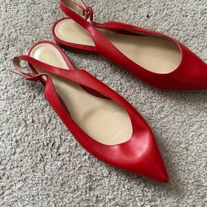 Gianvito Rossi Vibrant Red Slingback Flats